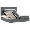 vidaXL Bett mit LED-Lichtleisten Dunkelgrau 180 x 200 cm Stoff