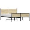 vidaXL Metallbett ohne Matratze Sonoma-Eiche 140x200 cm