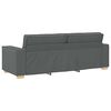 vidaXL Sofa 3 pcs Dunkelgrau Leinenmischgewebe