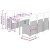 vidaXL 7-tlg. Garten-Bistro-Set mit Kissen Grau Poly Rattan