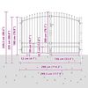 vidaXL Doppeltor mit Schloss Grau 400 x 199.5 cm Stahl