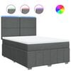 vidaXL Boxspringbett mit Matratze Dunkelgrau 140x190 cm Stoff
