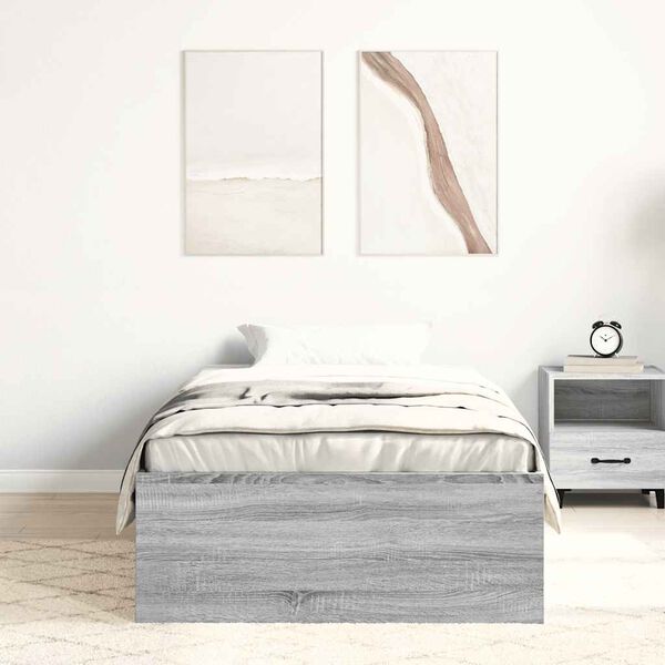 vidaXL Bettgestell Grau Sonoma 90x190 cm