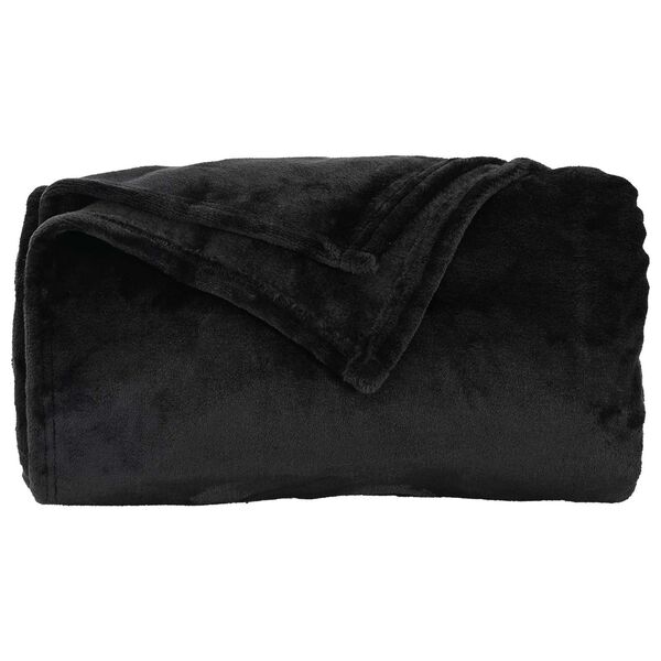 vidaXL &Uuml;berwurfdecke Schwarz 220 x 240 cm Fleece