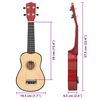 vidaXL Sopran Ukulele Set f&uuml;r Kinder mit Tasche Helles Holz 23"