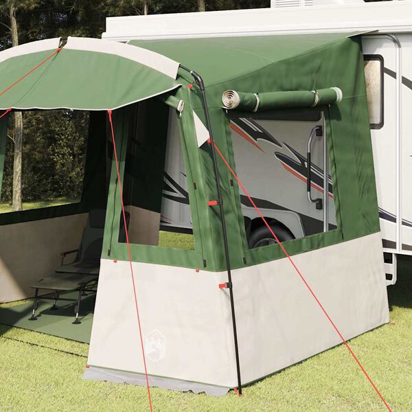 vidaXL Heckzelte f&uuml;r Wohnwagen Rechtwinklig Gr&uuml;n 352 x 250 x 240 cm
