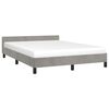 vidaXL Bettgestell ohne Matratze Hellgrau 140x190 cm Samt