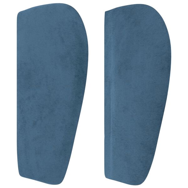 vidaXL Kopfteil mit Ohren Dunkelblau 163x23x78/88 cm Samt
