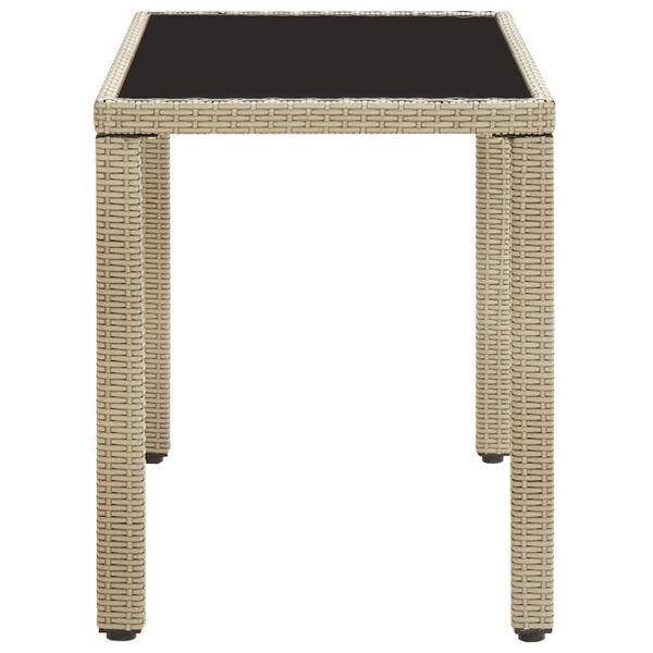 vidaXL Gartentisch Beige 123x60x74 cm Poly Rattan