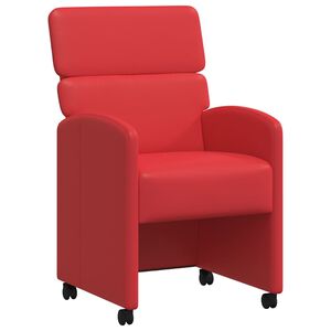 vidaXL Esszimmerst&uuml;hle mit Rollen 2 stk. Kunstleder Rot
