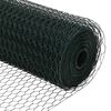 vidaXL Zaunpfosten Gr&uuml;n 10 x 1,2 m (25 mm Maschenweite) Stahl und PVC