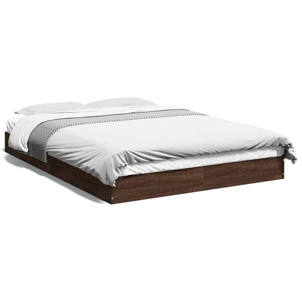 vidaXL Bettgestell ohne Matratze Braun Eiche 140x200 cm Holzwerkstoff