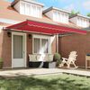 vidaXL Einziehbare Markise Rot 400 x 350 cm Polyester und Stahl