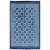 vidaXL Kelim-Teppich Baumwolle 120x180 cm mit Muster Blau