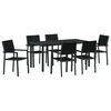 vidaXL Garten Essgruppe 7 stk. Schwarz Pulverbeschichteter Stahl