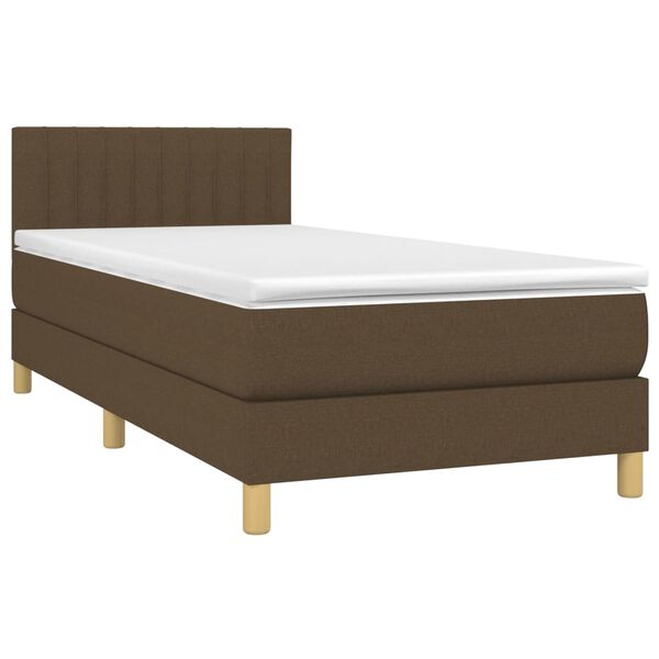 vidaXL Boxspringbett mit Matratze Dunkelbraun 80x200 cm Stoff