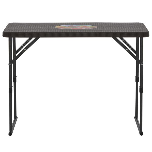 vidaXL 3-tlg. Bistro-Set Klappbar HDPE Braun Rattanoptik