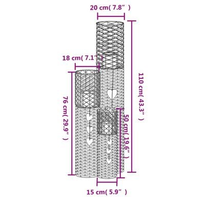 vidaXL Kerzenhalter 3 Stk. Grau Korbweide