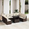 vidaXL Garten-Sofa-Set mit Speicher 10 pcs Braun Poly Rattan