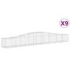 vidaXL Gabionen mit Hochbogen 9 Stk. 400x50x40/60cm Verzinktes Eisen