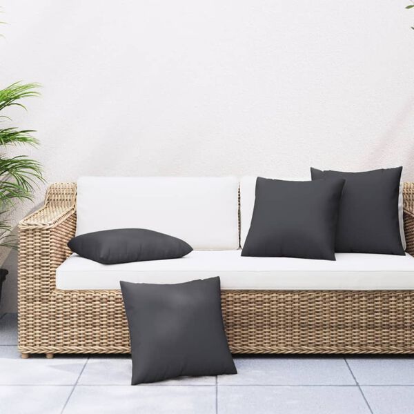 vidaXL Zierkissen 4 Stk. Schwarz 60x60 cm Stoff