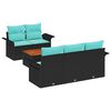 vidaXL Gartensofa-set mit Kissen 6 pcs Schwarz Poly-Rattan