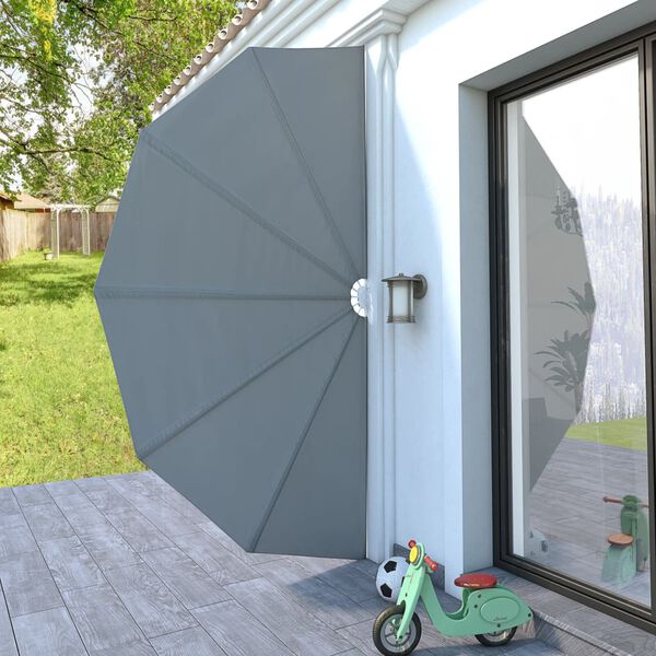 vidaXL Faltbarer Terrassen-Seitenf&auml;cher Grau 200 cm
