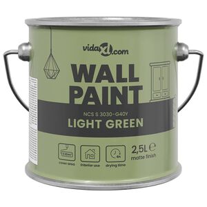 vidaXL Wandfarbe Gr&uuml;n 2,5 L Wanddruck