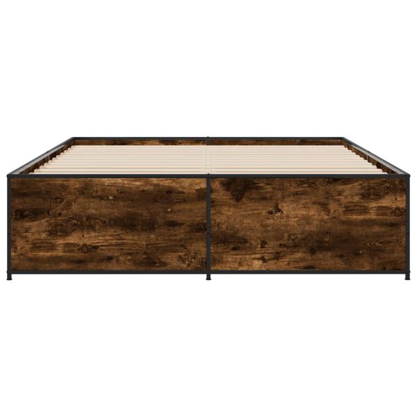 vidaXL Bettgestell R&auml;uchereiche 160x200 cm Holzwerkstoff und Metall