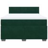 vidaXL Boxspringbett mit Matratze Dunkelgr&uuml;n 160x200 cm Samt
