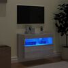 vidaXL TV-Wandschrank mit LED-Leuchten Grau Sonoma 60x30x40 cm