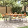 vidaXL Garten Essgruppe 9 pcs Grau und Braun 200 x 90 x 75 cm
