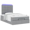 vidaXL Ottoman-Bett mit Matratze & LEDs Hellgrau 120x190 cm Stoff
