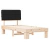 vidaXL Bettgestell mit gepolstertem Kopfteil Schwarz 75 x 190 cm