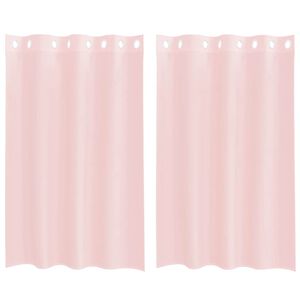 vidaXL Voile Vorh&auml;nge mit &Ouml;sen 2 Stk. Hellrosa 140x175 cm