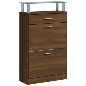 vidaXL Schuhschrank Braun Eichen-Optik 63x24x104 cm Holzwerkstoff