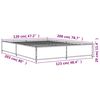 vidaXL Bettgestell Grau Sonoma 120x200 cm Holzwerkstoff und Metall