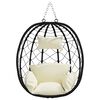 vidaXL H&auml;ngendes Ei-Stuhl Cremewei&szlig; 91,5 x 60 x 110 cm Poly-Rattan