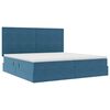 vidaXL Bett mit Stauraum und LED mit LED Dunkelblau 200 x 200 cm Samt