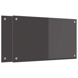 vidaXL K&uuml;chenr&uuml;ckwand 2 stk. Dunkelgrau 70 x 40 cm Geh&auml;rtetes Glas