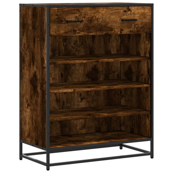 vidaXL Schuhschrank R&auml;uchereiche 75x38x97,5 cm Holzwerkstoff Metall