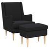 vidaXL Sessel mit Fu&szlig;hocker 2 stk. Schwarz Boucl&eacute;
