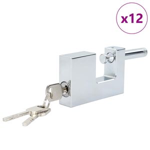 vidaXL Vorh&auml;ngeschloss 12 pcs Silber 7,8 x 2 x 5 cm Eisen