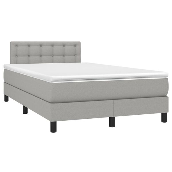 vidaXL Boxspringbett mit Matratze Hellgrau 120x190 cm Stoff