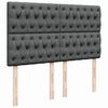 vidaXL Boxspringbett mit Matratze Dunkelgrau 140x190 cm Stoff