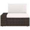 vidaXL 5-tlg. Garten-Lounge-Set mit Kissen Braun Poly Rattan