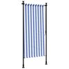 vidaXL Au&szlig;enrollo Blau und Wei&szlig; 120x270 cm Stoff und Stahl