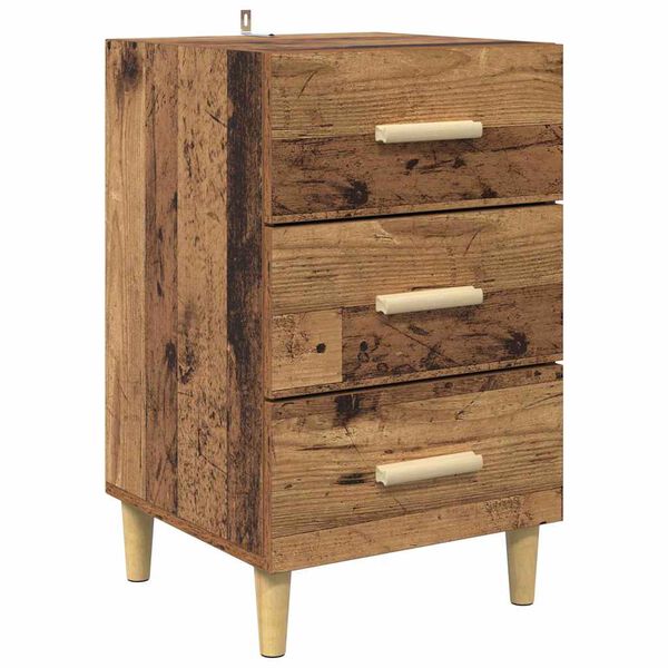 vidaXL Nachttisch Altholz 40 x 40 x 66 cm Holzwerkstoff