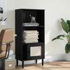 vidaXL B&uuml;cherschrank SENJA Rattan-Look Schwarz 60x35x130cm Kiefernholz