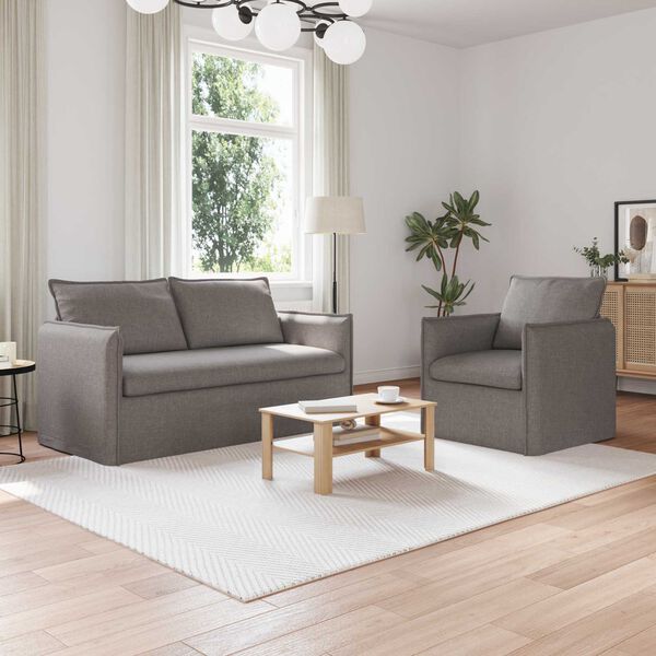 vidaXL Sofa 2 pcs Taupe